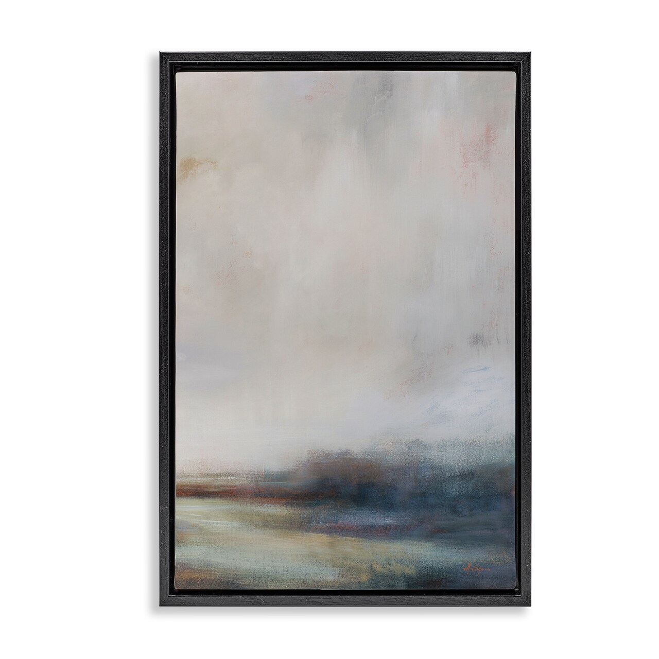 Stupell Industries Misty Grey Landscape Framed Floater Canvas Wall Art Design by Simon Addyman